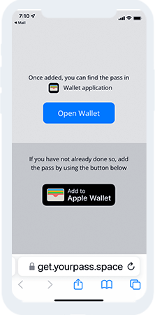 #4  This Apple Wallet Screen will appear next. Click Open Wallet.